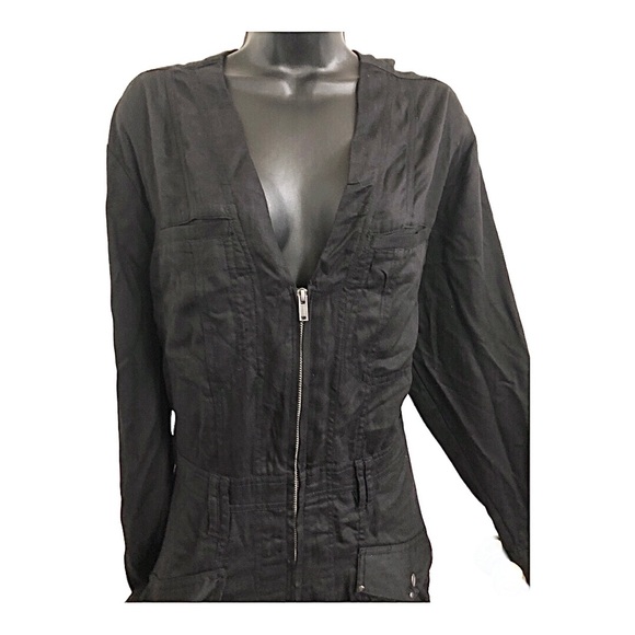 Free People Time for Me black lyocell overall jumpsuit size Medium new - Picture 13 of 16